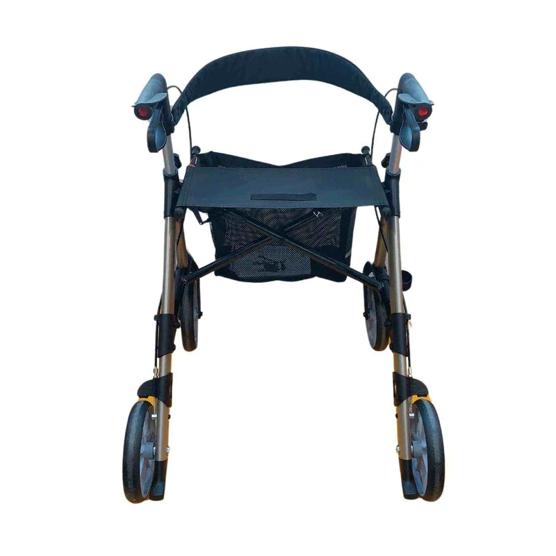 Rehasense Stylus M, Champagner – Leichtgewichtrollator inkl. Rückengurt | 6,3 kg, Gr. 135-170 cm (HMV: 10.50.04.1255)