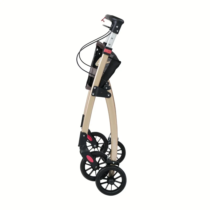Mobilex Jaguar LIGHT Indoor Rollator, champagner mit Tablett & Tasche - für die Wohnung