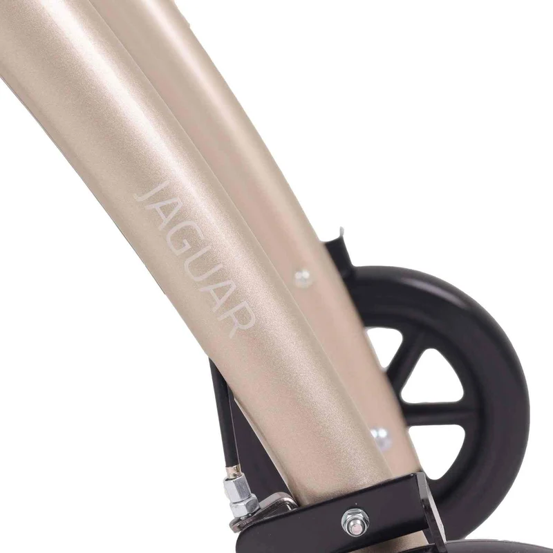 Mobilex Jaguar LIGHT Indoor Rollator, champagner mit Tablett & Tasche - für die Wohnung