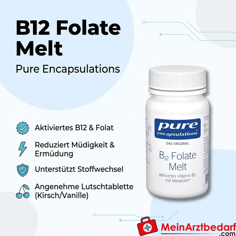 Pure Encapsulations B12 Folate Melt Methylcobalamin 1000 µg Calcium‑L‑Methylfolat 400 µg Lutschtabletten 90 St.