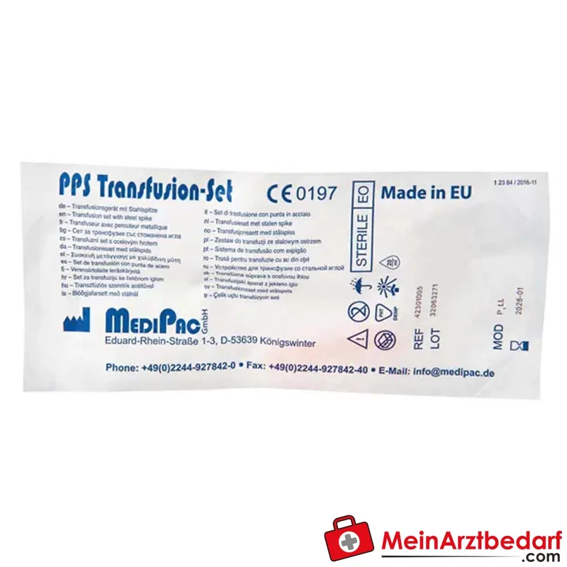 MEDIPAC PPS-Transfusionsset mit Luer-Lock, 10 Stk./Pkg.
