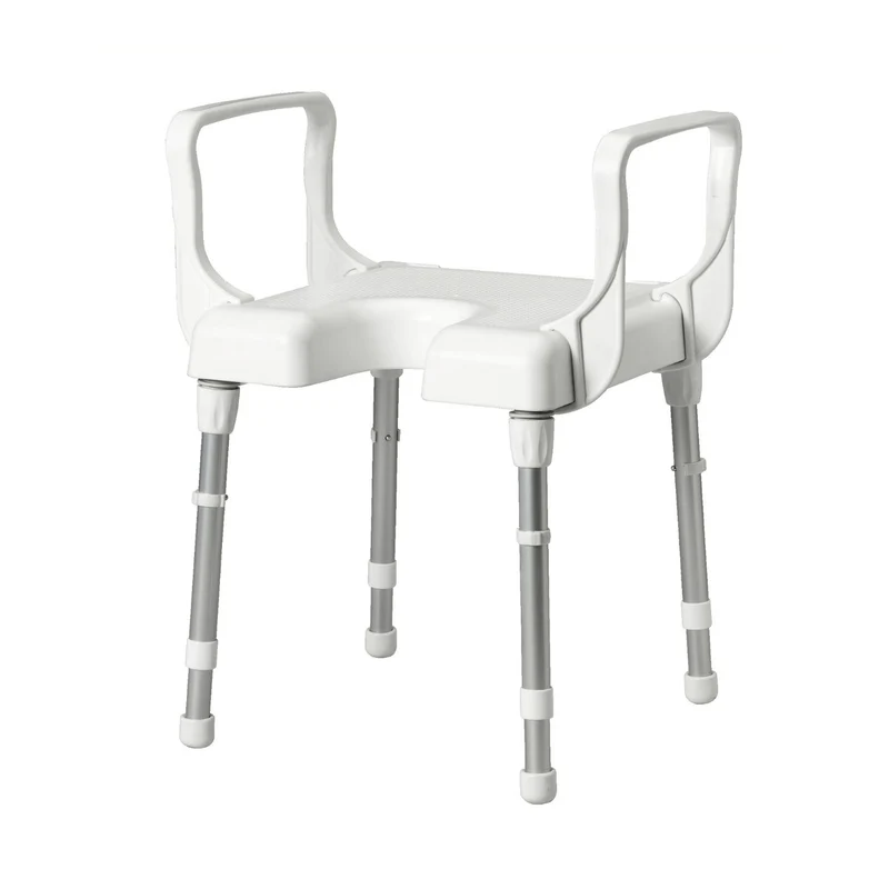 Rebotec Duschhocker Cannes mit Armlehnen, bis 130 kg - höchste Qualität aus Deutschland! (HMV: 04.40.03.1012)