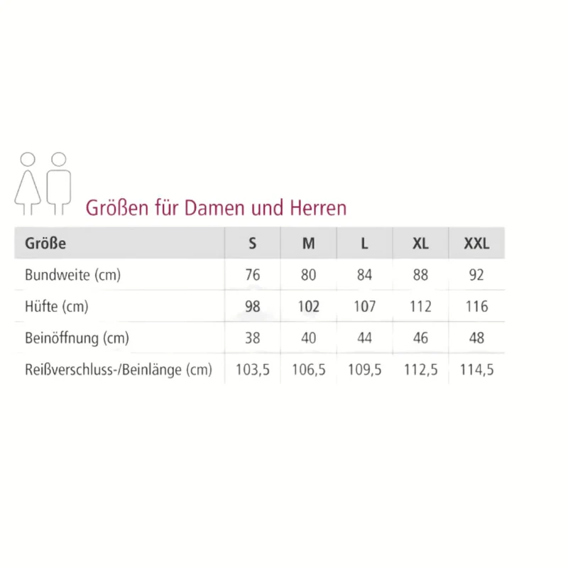 Suprima 4550 009, RehaFlex Therapiehose mit 4-wege Reissverschluss - schwarz, Gr. S-XXL