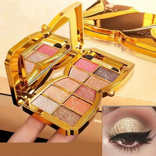 ShimmerGlam Pro – 10-farbige Glitzerpalette | 50% RABATT