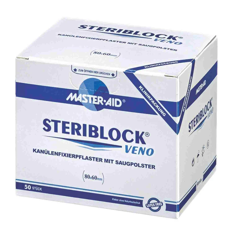 STERIBLOCK® VENO - steriles Kanülenpflaster zur Versorgung von Einstichstellen, 80x60 mm - 50 Stück