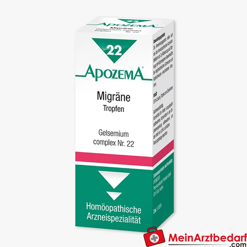 Apozema Migräne-Tropfen Nr.22 homöopathisches Arzneimittel 50 ml bei migräneähnlichen Schmerzen