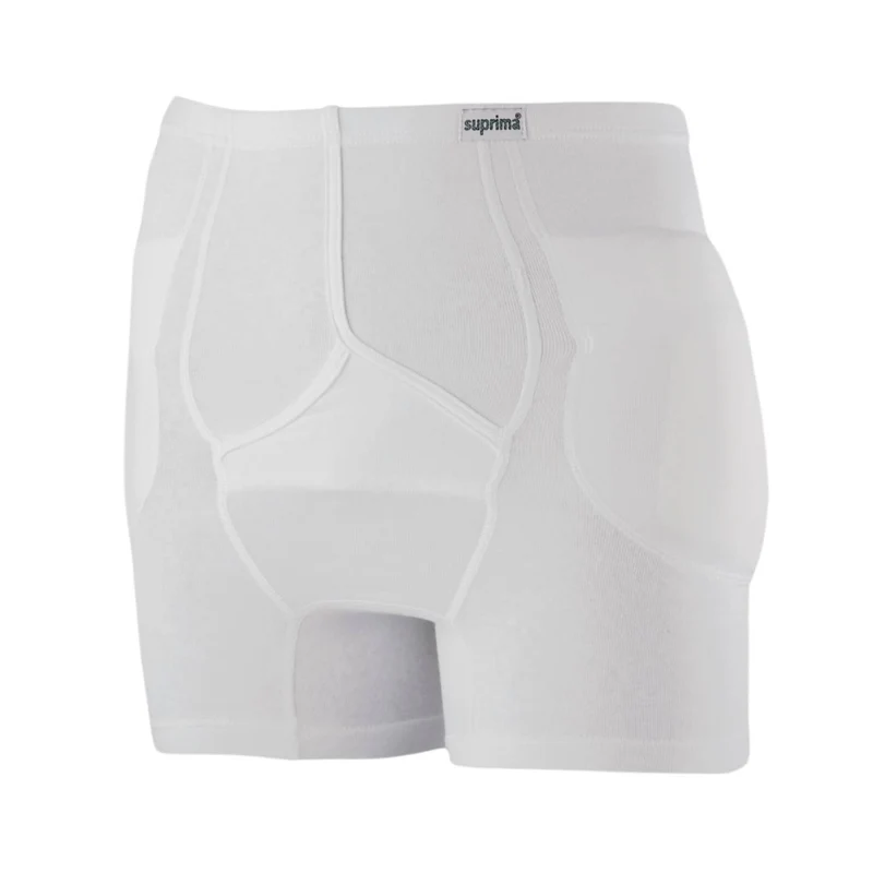 Suprima 1413 001, Hüftprotektor-Slip mit Eingriff für Herren (ohne Protektoren) - weiß, Gr. S- XL