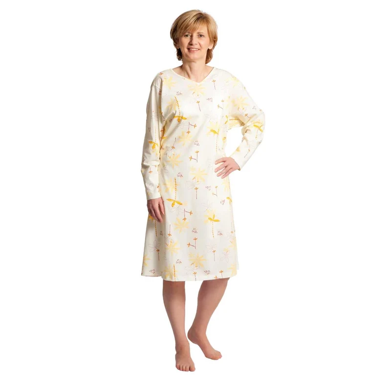 Suprima 4070, Pflegehemd Baumwolle zum Binden für Damen, Langarm - versch. Farben, Gr. S/M & L/XL