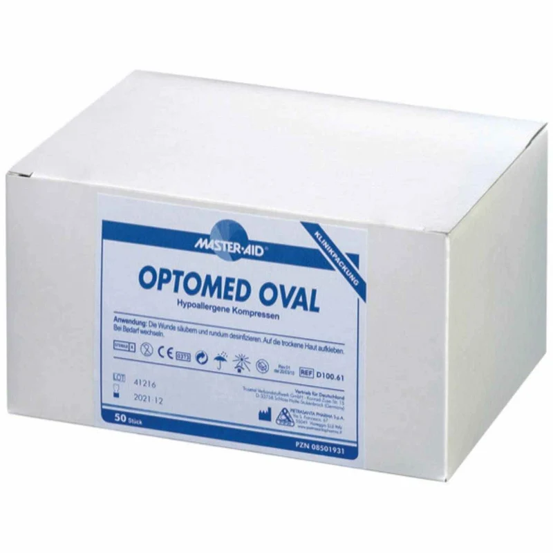 OPTOMED OVAL - steriler ovaler Wundverband mit sehr saugfähiger Wundauflage, 9,5 x 6,5 cm - 50 Stück