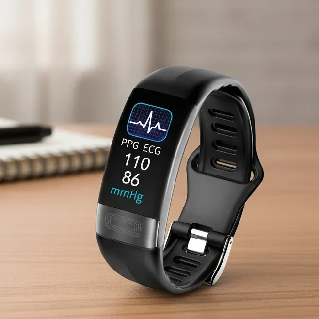 Smartwatch | EKG, Herzfrequenz & Blutdruck | Integriertes USB-Laden