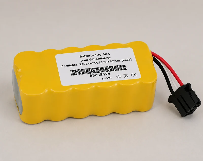 Batterie compatible pour défibrillateur Cardiolife TEC76xx-ECG1350-TEC55xx (X065)