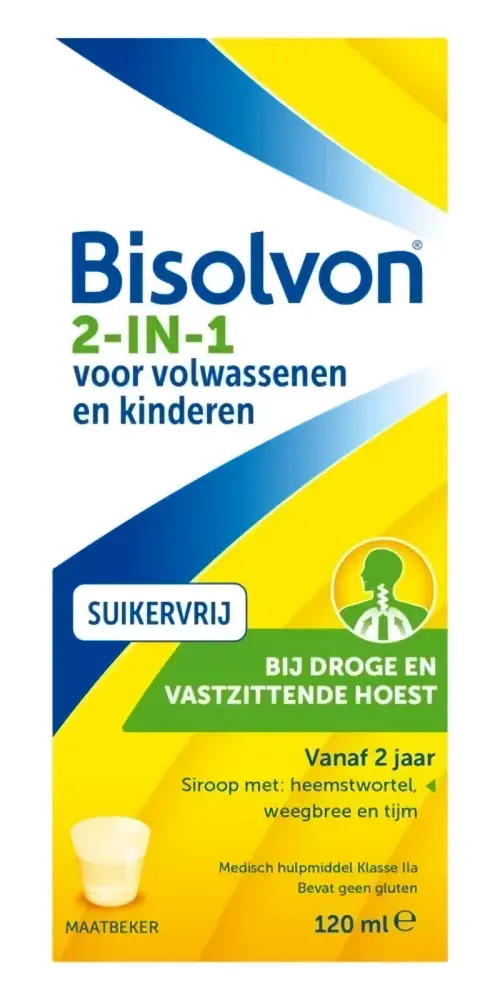 Bisolvon Drank 2-in-1 kind 120 ml suikervrij