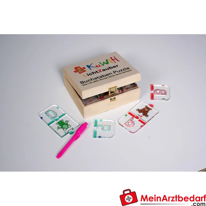 KuWiH LichtZauber Buchstaben-Puzzle Lernspielzeug ab 3 Jahren für Schreiben lernen mit Licht-Tablet