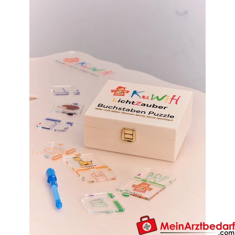 KuWiH LichtZauber Buchstaben-Puzzle Lernspielzeug ab 3 Jahren für Schreiben lernen mit Licht-Tablet