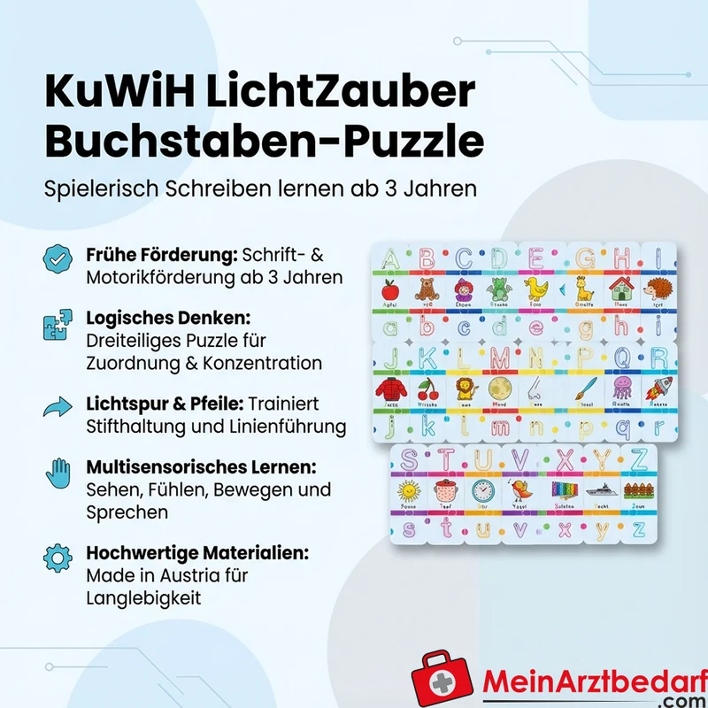 KuWiH LichtZauber Buchstaben-Puzzle Lernspielzeug ab 3 Jahren für Schreiben lernen mit Licht-Tablet