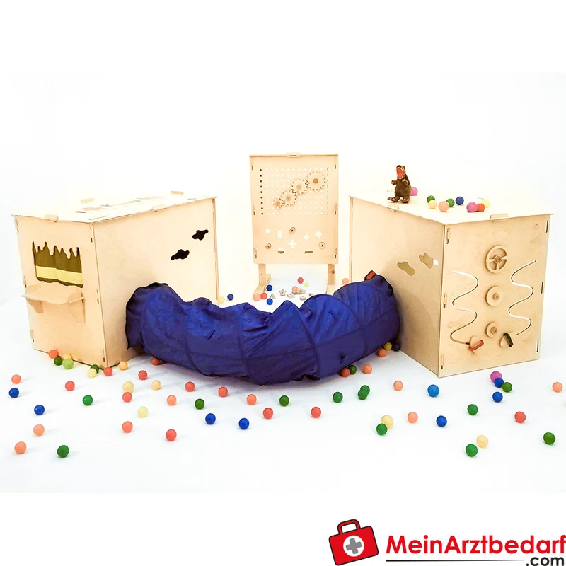 Fix & Foxi Playhouse Kinderspielhaus Vollholz modular TÜV-geprüft 119×90×80 cm
