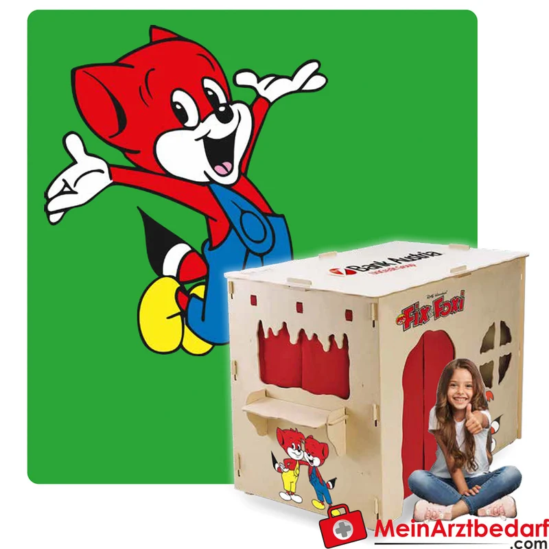 Fix & Foxi Playhouse Kinderspielhaus Vollholz modular TÜV-geprüft 119×90×80 cm