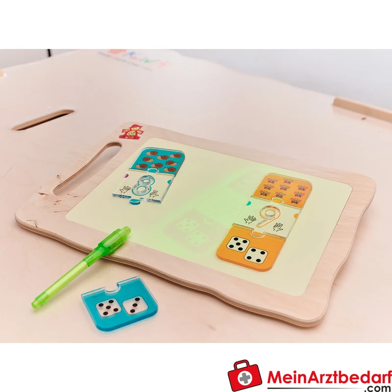 KuWiH Licht-Tablet A4 38 x 26 cm Naturholz Leuchttafel fluoreszierend