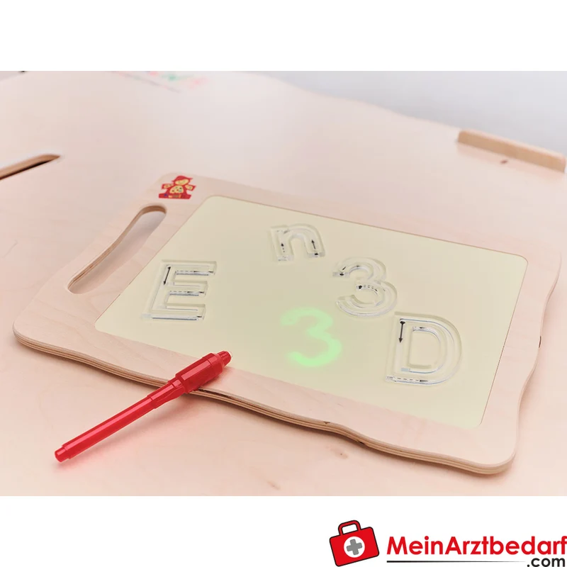 KuWiH Licht-Tablet A4 38 x 26 cm Naturholz Leuchttafel fluoreszierend