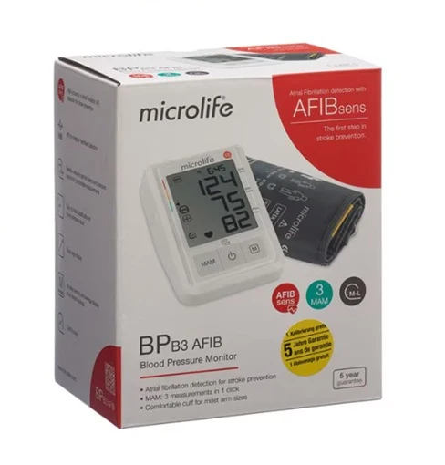 Microlife BP B3 AFIB – Tensiomètre automatique au bras avec détection AFIB