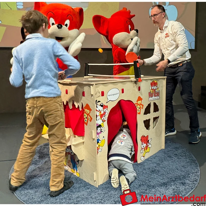 KuWiH Tischtennis-Modul für Fix & Foxi Playhouse, Vollholz, kindersicher, werkzeugfreie Montage