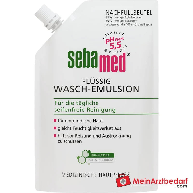 sebamed Flüssig Wasch-Emulsion Nachfüllbeutel, 400 ml