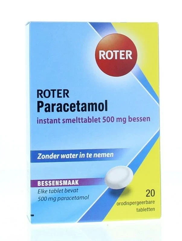 Paracetamol 500 mg bessen Roter - 20 tabletten