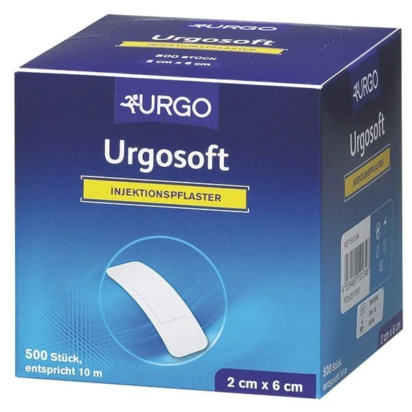 Injectiepleister Urgosoft 500 stuks 2,0 x 6 cm rondom klevend