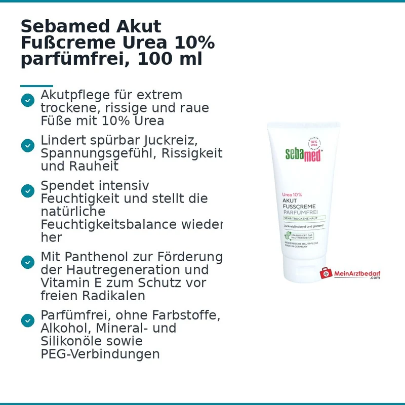 Sebamed Akut Fußcreme Urea 10% parfümfrei, 100 ml
