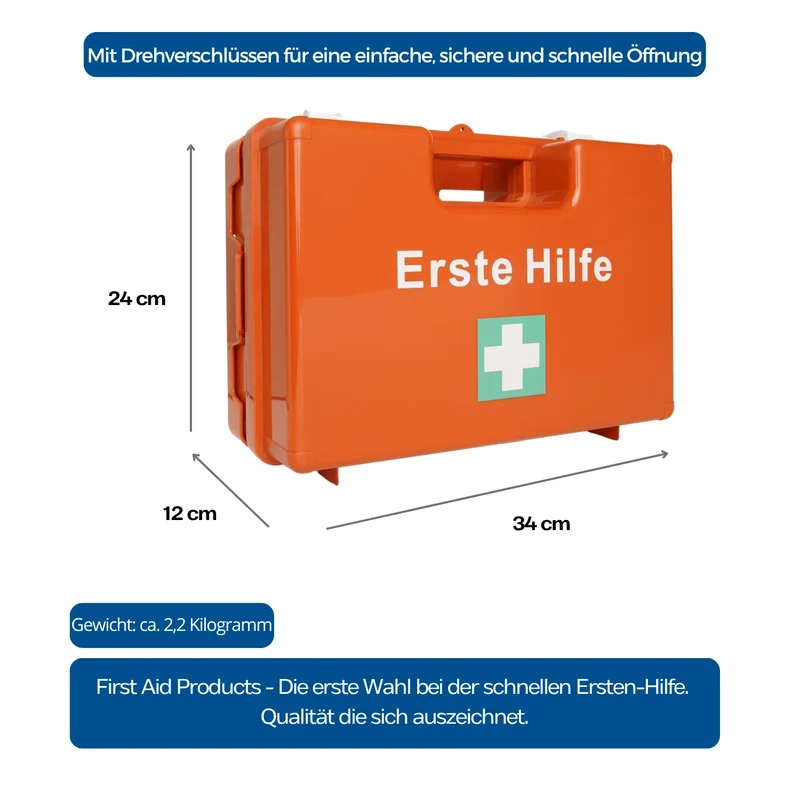 FAP Erste-Hilfe-Koffer MEDIUM, mit Wandhalterung, orange