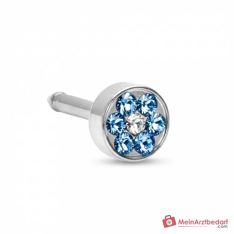 Blomdahl Erstohrstecker Brilliance Plenary Titan, Aquamarine, 5 mm, 10 Stk.
