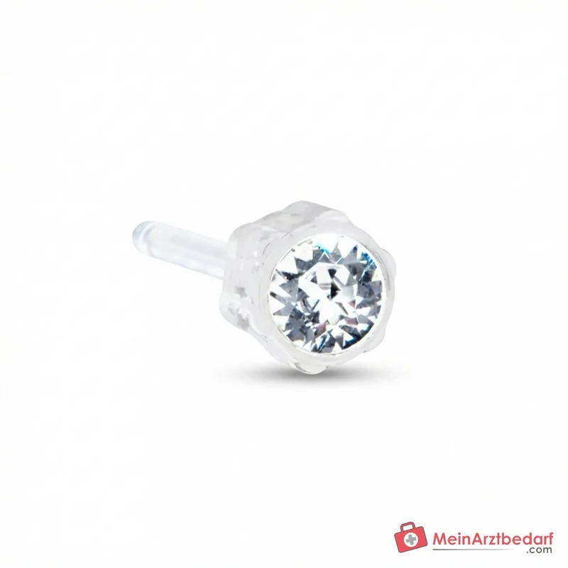 Blomdahl Erstohrstecker Bezel Kunststoff transparent, 4 mm, 10 Stk.