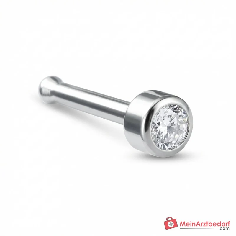 Blomdahl Nasenpiercing Bezel Titan mit Kristall, 10 Stk.