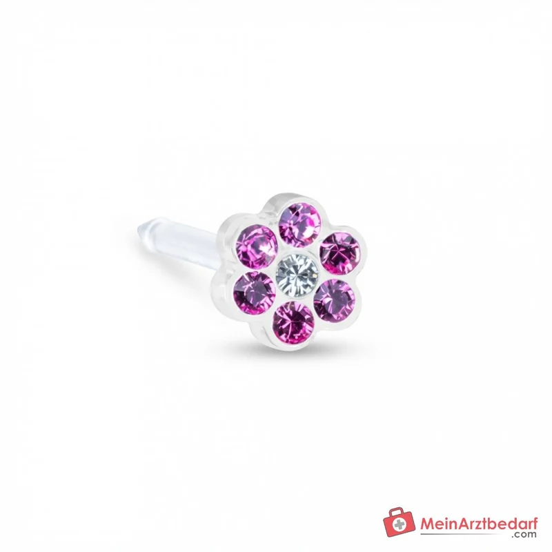 Blomdahl Erstohrstecker Daisy Kunststoff rosa-weiß, 5 mm, 10 Stk.