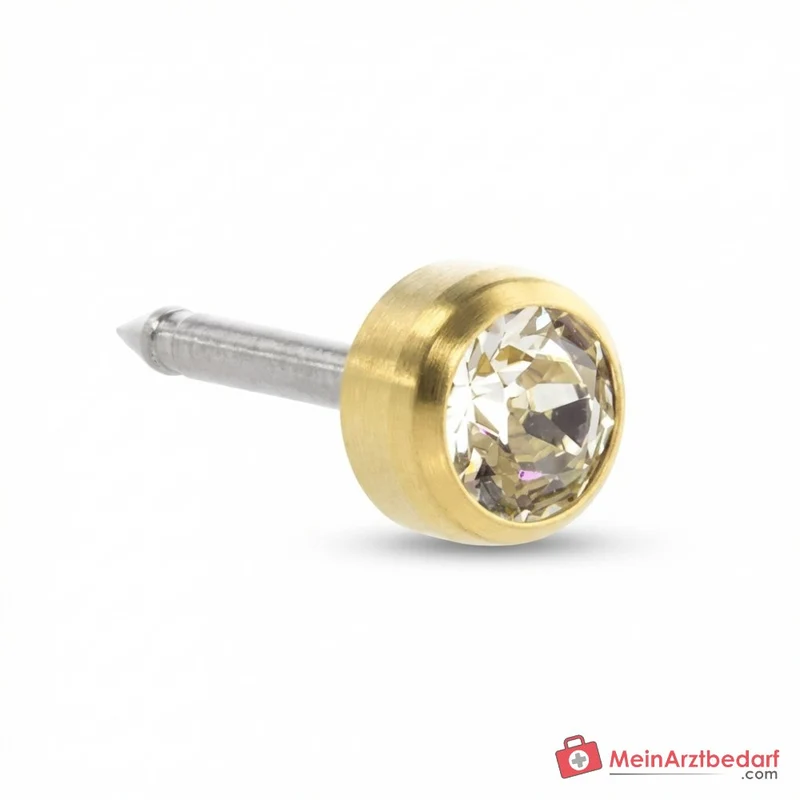 Blomdahl Erstohrstecker Bezel gold mit Kristall, 5 mm, 10 Stk.