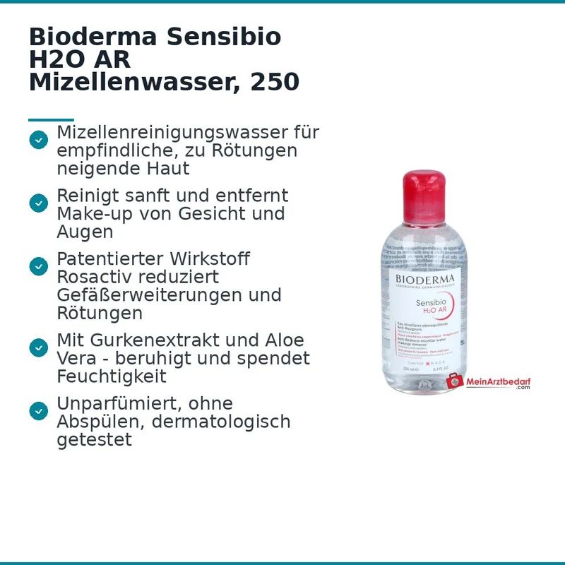 Bioderma Sensibio H2O AR Mizellenwasser, 250 ml