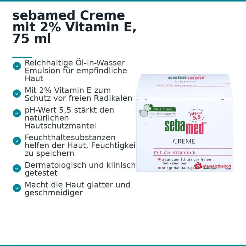 sebamed Creme mit 2% Vitamin E, 75 ml