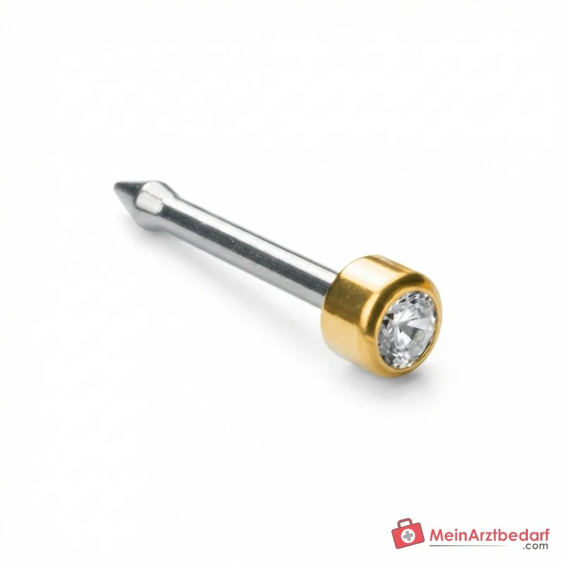 Blomdahl Nasenpiercing Bezel gold mit Kristall, 10 Stk.