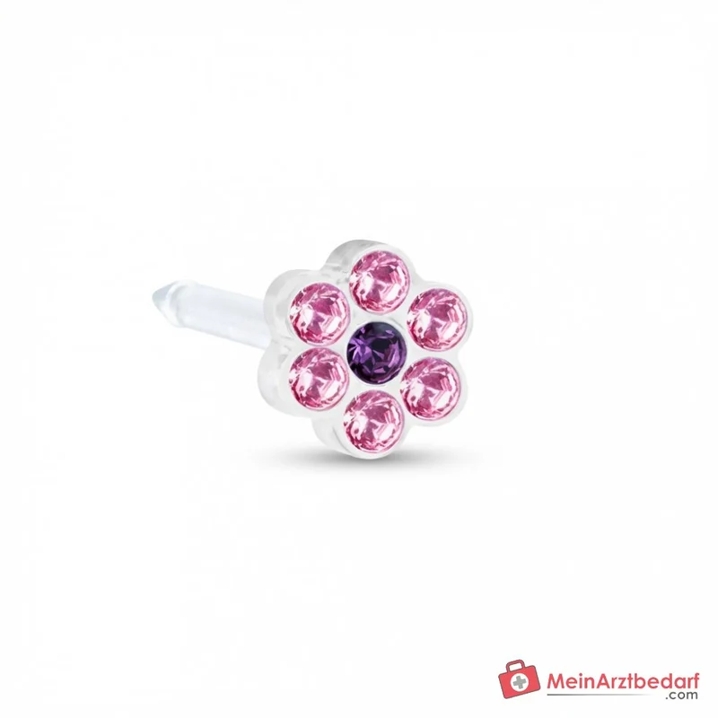 Blomdahl Erstohrstecker Daisy Kunststoff rosa-violett, 5 mm, 10 Stk.