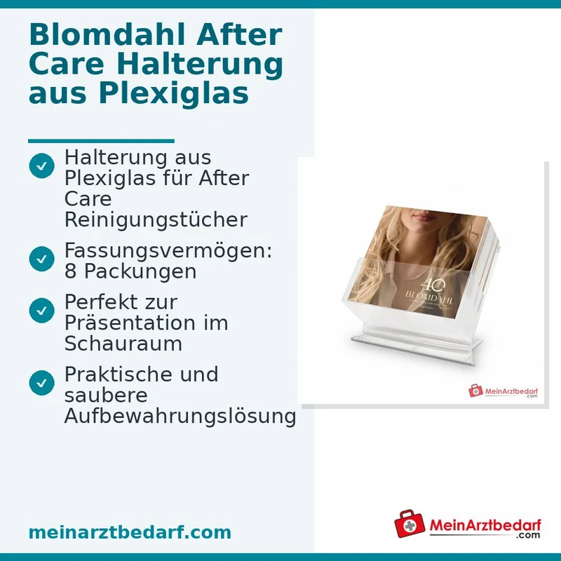 Blomdahl Halterung für Nachsorge-Reinigungstücher, Plexiglas, für 8 Packungen