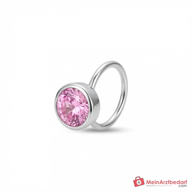 Blomdahl Erstohrstecker Bezel rosa mit Kristall, 4 mm, 10 Stk.