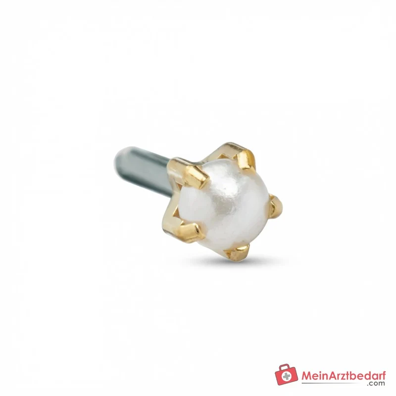 Blomdahl Erstohrstecker Tiffany Titan gold mit Perle, 4 mm, 10 Stk.