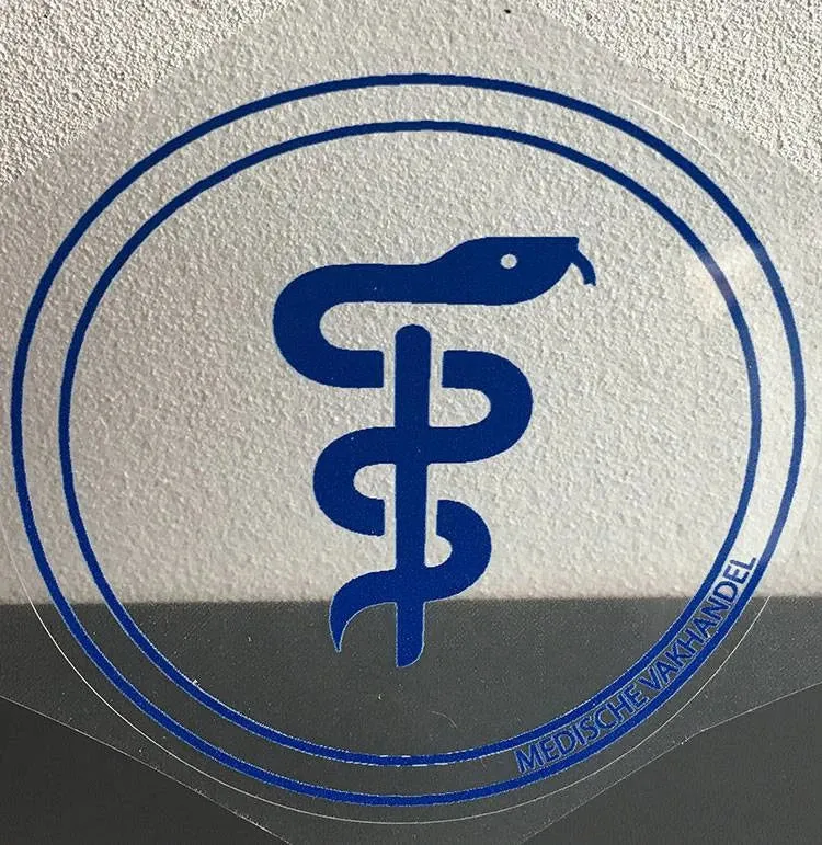 Aesculaap sticker voor verloskundigen