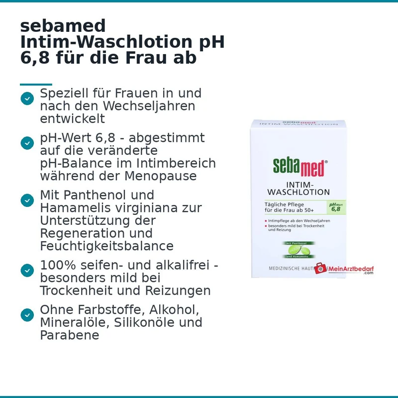 sebamed Intim-Waschlotion pH 6,8 für die Frau ab 50, 200 ml