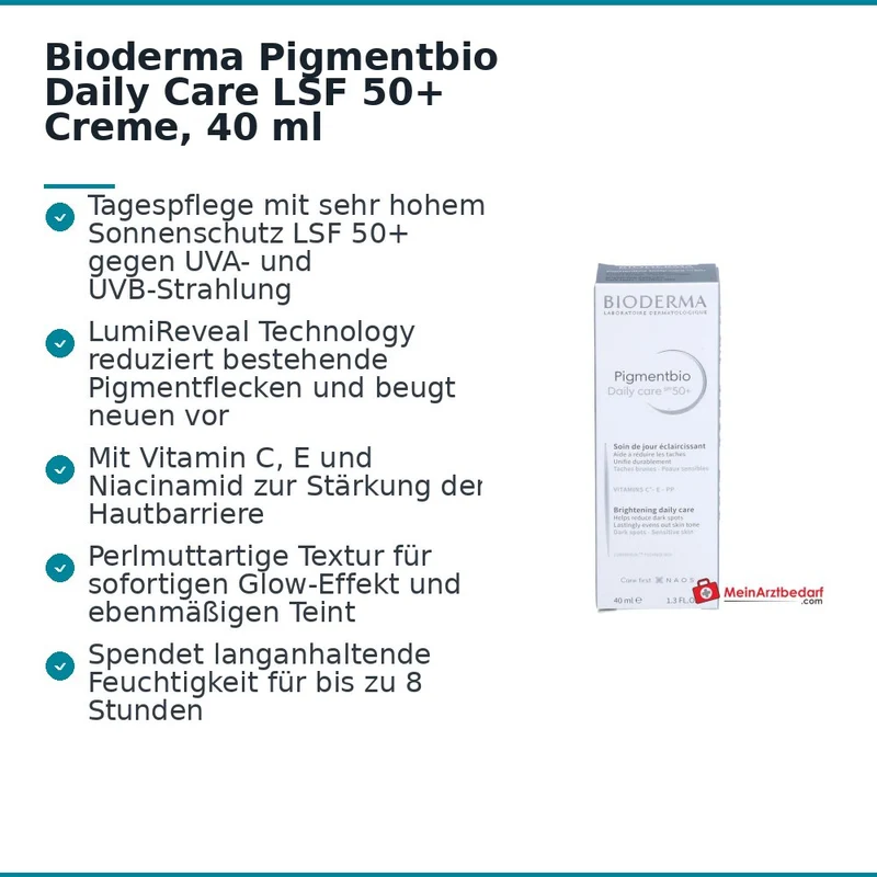 Bioderma Pigmentbio Daily Care LSF 50+ Creme, 40 ml