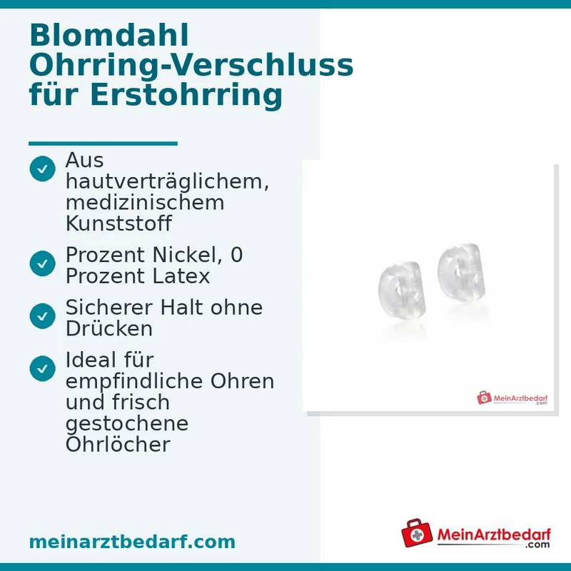 Blomdahl Ohrring-Verschluss für Erstohrstecker, medizinischer Kunststoff, 10 Stk.