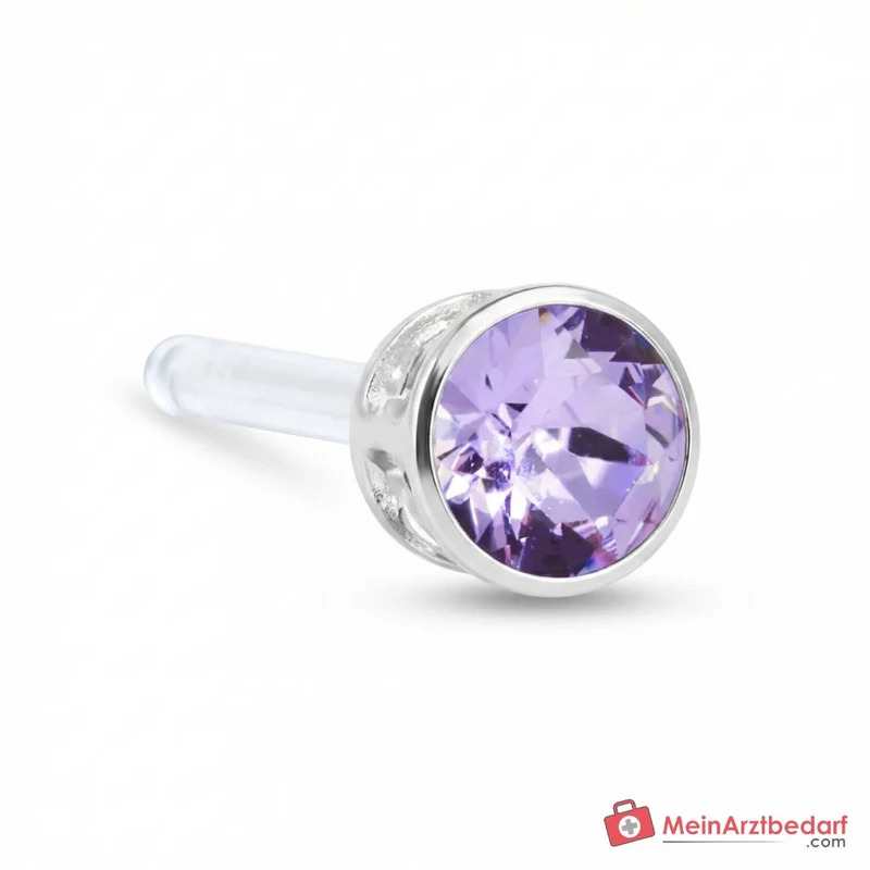 Blomdahl Erstohrstecker Bezel Kunststoff violett, 4 mm, 10 Stk.