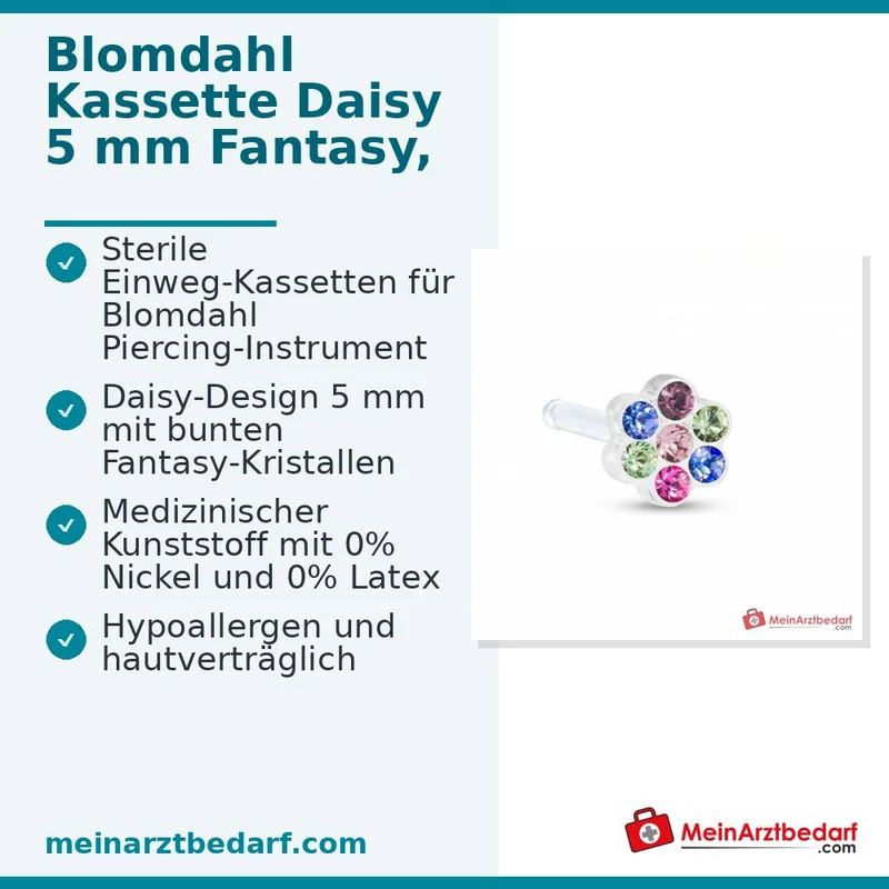 Blomdahl Erstohrstecker Daisy Kunststoff Fantasy, 5 mm, 10 Stk.