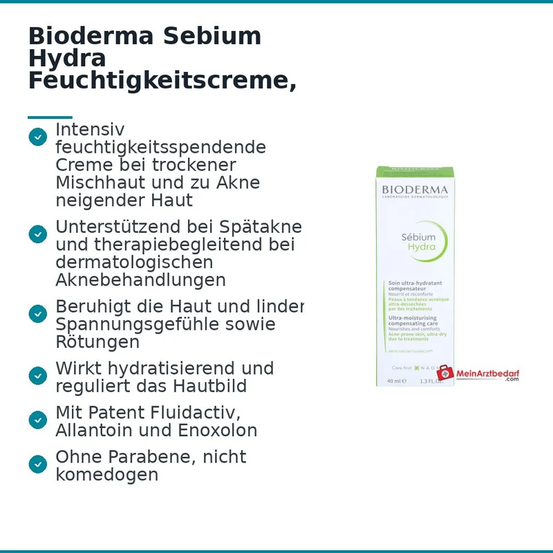 Bioderma Sebium Hydra Feuchtigkeitscreme, 40 ml