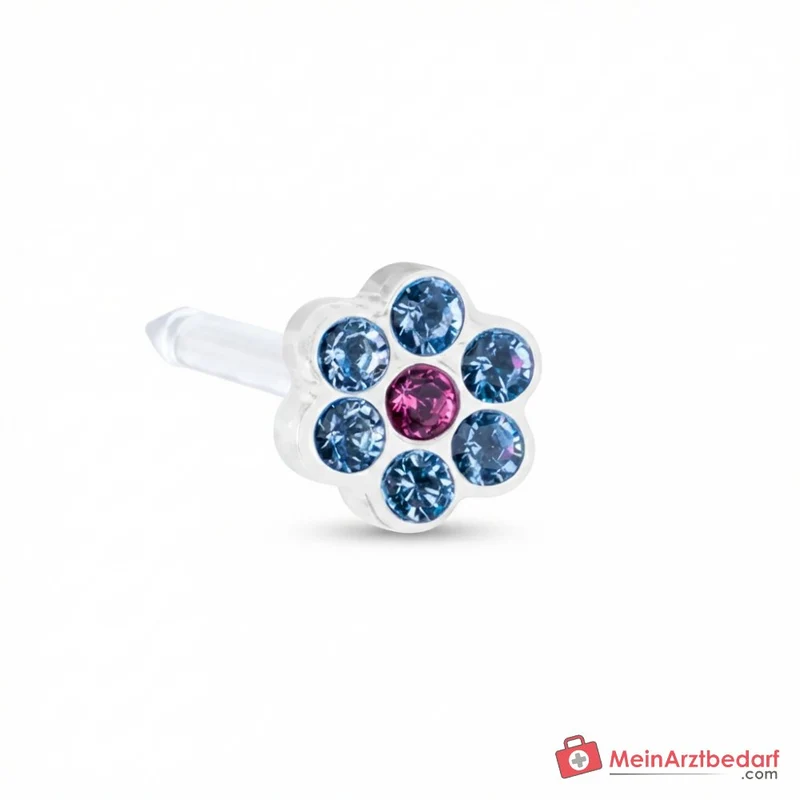 Blomdahl Erstohrstecker Daisy Kunststoff blau-rosa, 5 mm, 10 Stk.